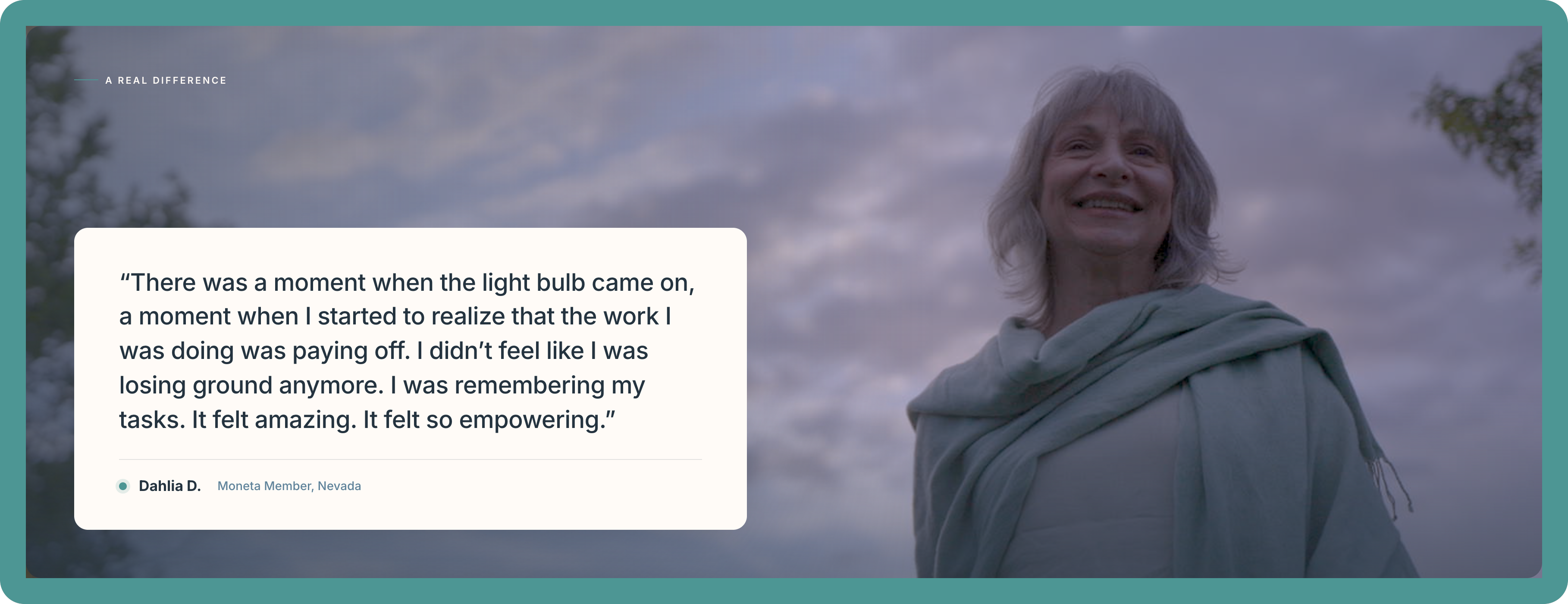 Dahlia D., Moneta Member, Nevada — testimonial